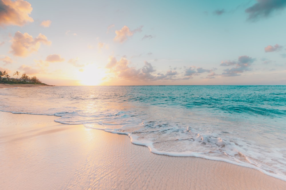 White Caribbean beach and turquoise sea