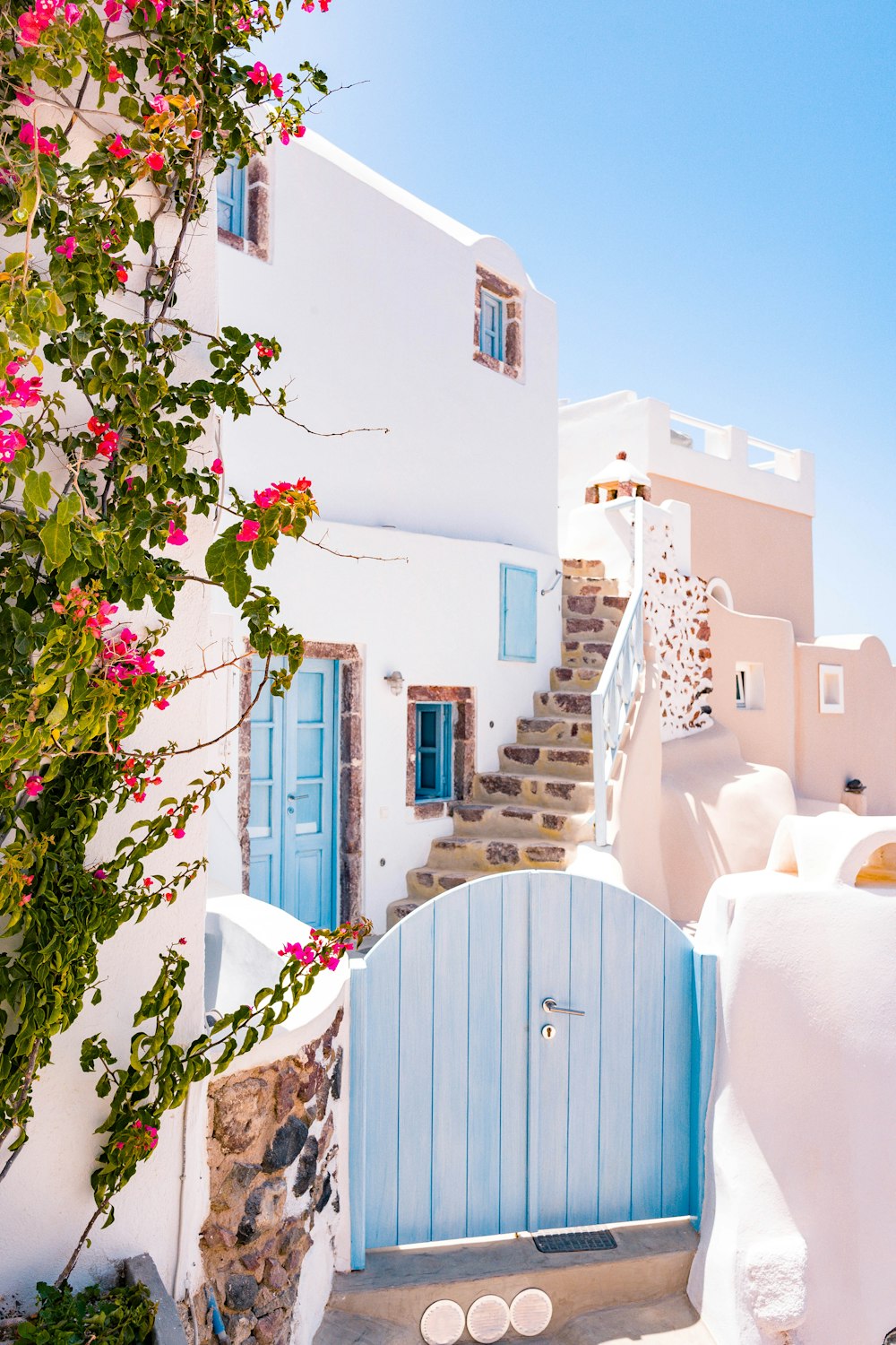 Whitewashed buildings on a Greek island
